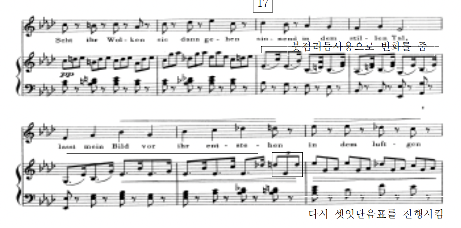 멀리 있는 연인에게 악보 3부분