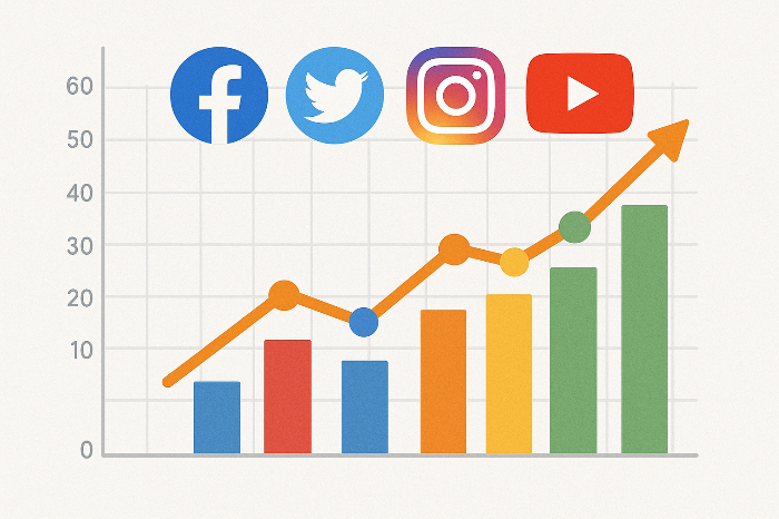 소셜 검색의 성장세를 보여주는 데이터 그래픽