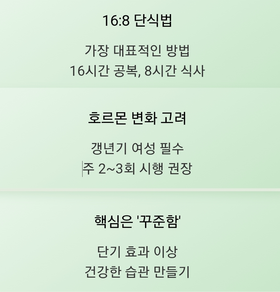 간헐적 단식의 대표적인 방법, 인포그래픽