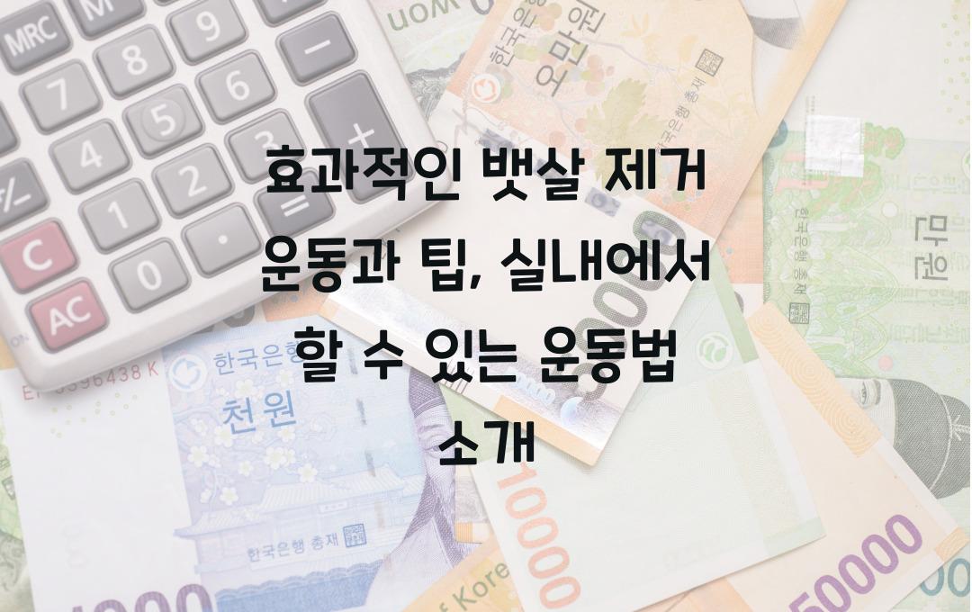 효과적인 뱃살 제거 운동과 팁