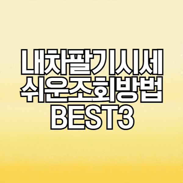 내차 팔기 시세 조회 방법