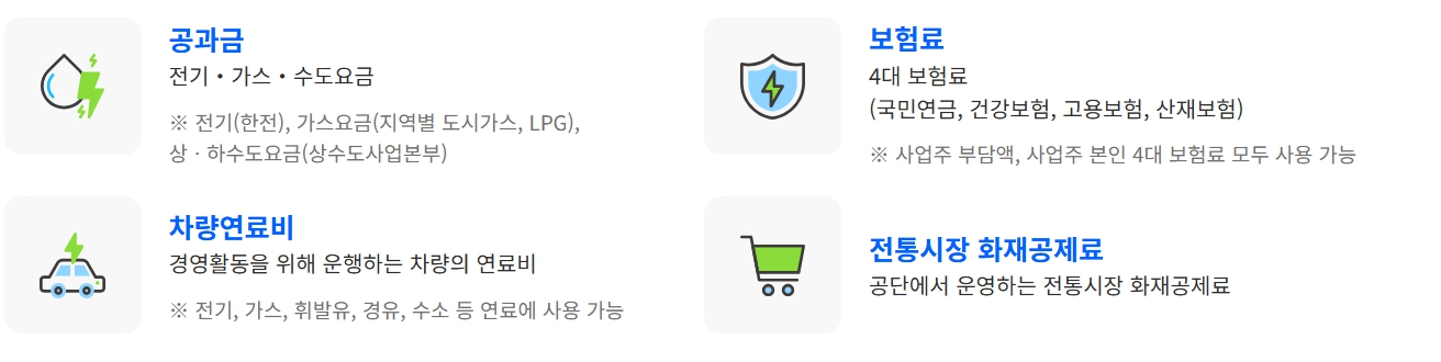 소상공인 경영안전바우처 사용처