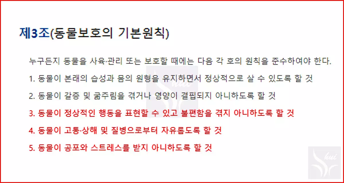 동물보호의 기본원칙