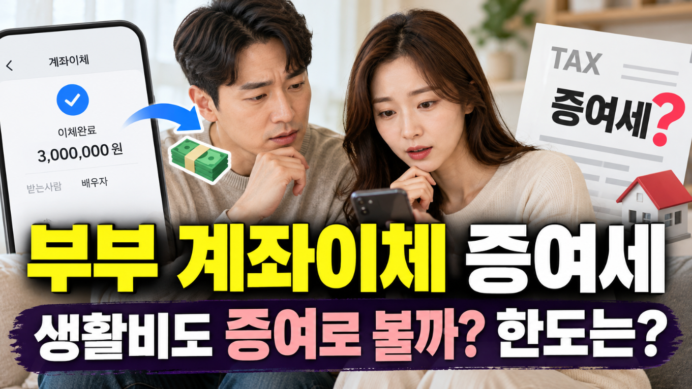 부부 계좌이체 증여세｜생활비도 증여로 볼까&middot;한도는