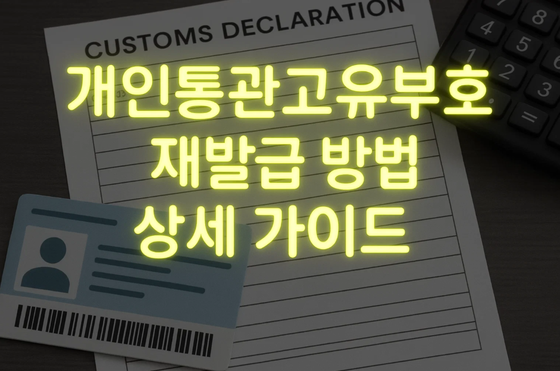 개인통관고유부호 재발급 방법 상세 가이드