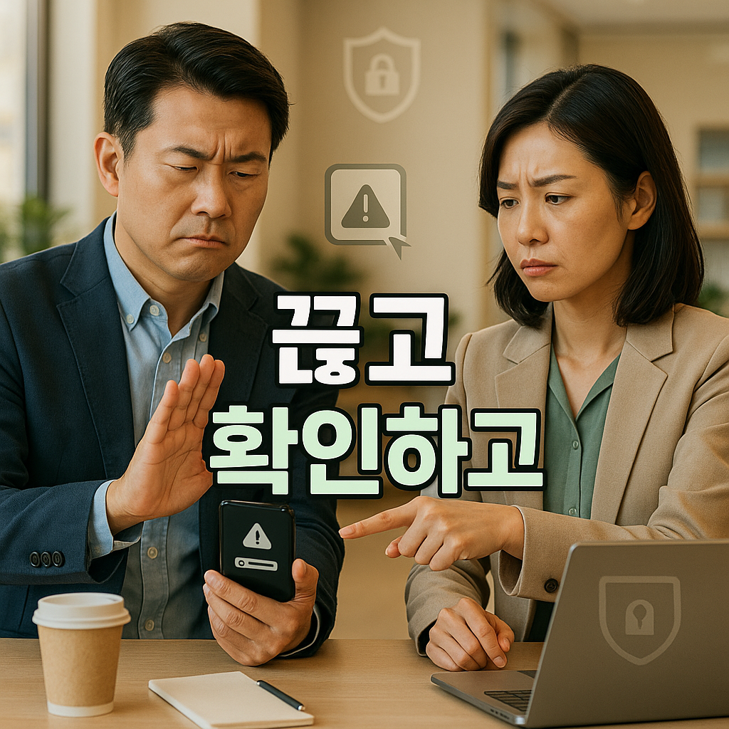 보안 의심 링크 경계하는 직장인들