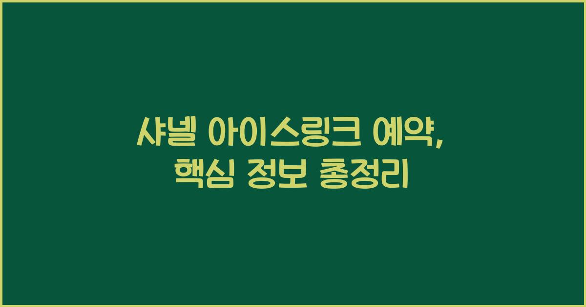 샤넬 아이스링크 예약