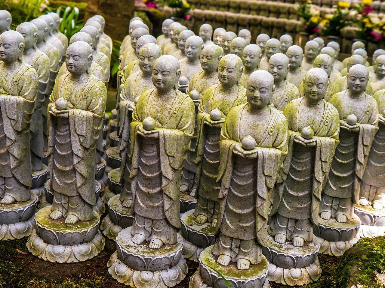 가마쿠라, 지장, 석상 일본 소도시 여행