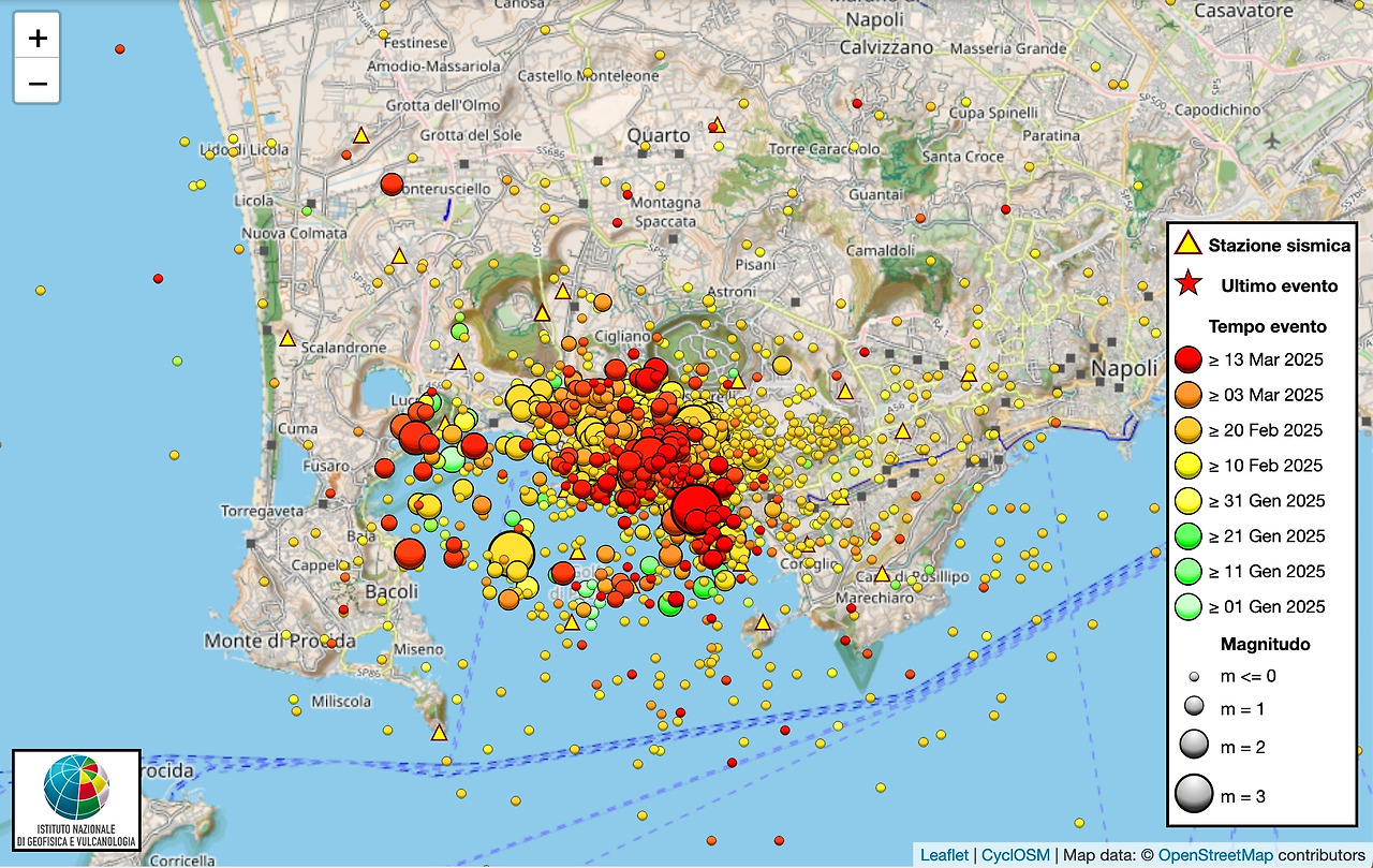 캄피 플레이트의 화산 활동을 알 수 있는 지도사진