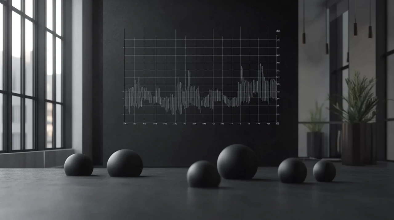 2025년 월배당 ETF의 수익률 비교 차트가 현대적 오피스 환경에서 명확하고 정밀하게 표시되어 있습니다. 투자 신뢰성을 강조한 자연 채광이 돋보입니다.