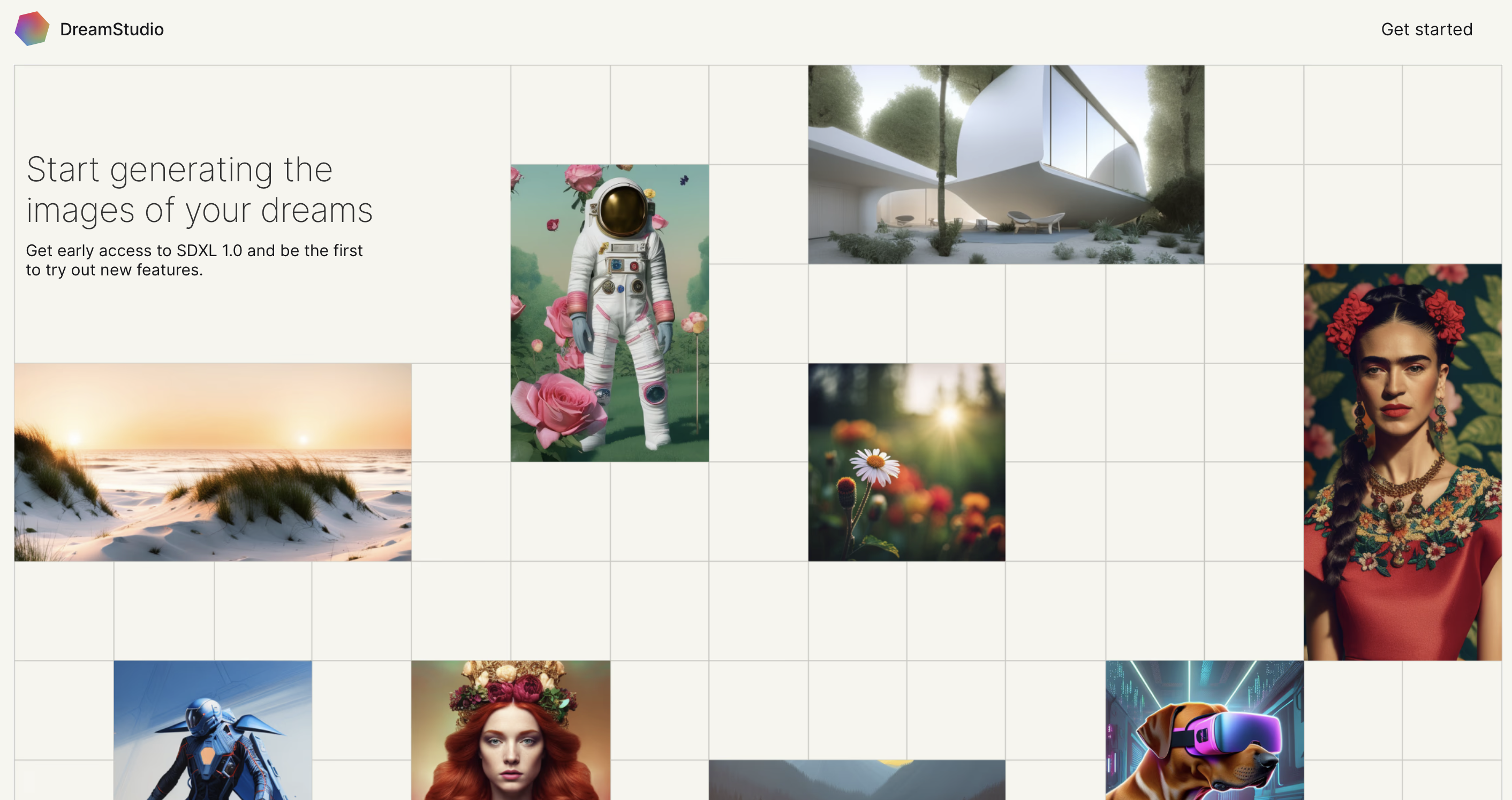 DreamStudio 홈페이지