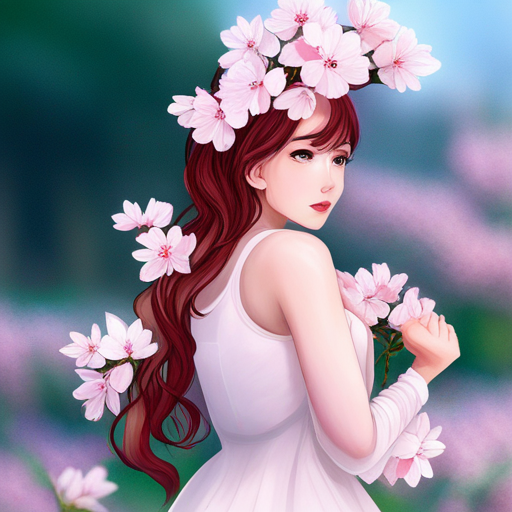 벚꽃과 소녀 그림