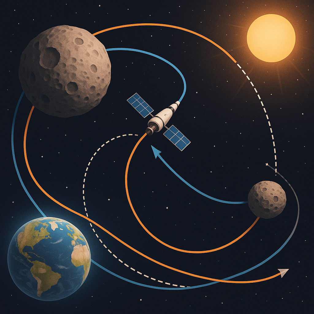 소행성 간 비행 경로에서 활용되는 궤도 공학 트릭