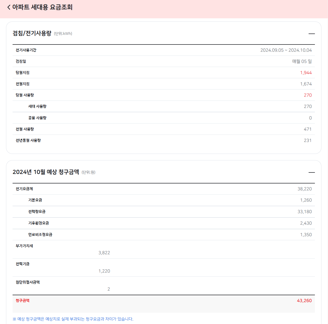 전기요금 조회방법