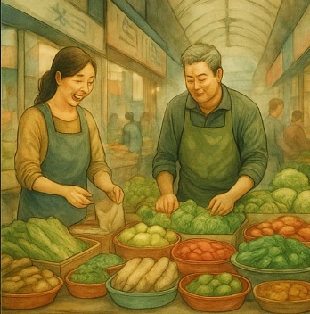 전통시장 가족 단위 소상공인 관련 이미지