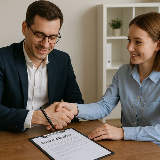 임대차 계약을 하는 모습