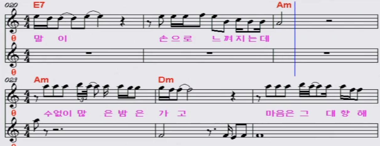 장혜리(민해경): 보고 싶은 얼굴 악보