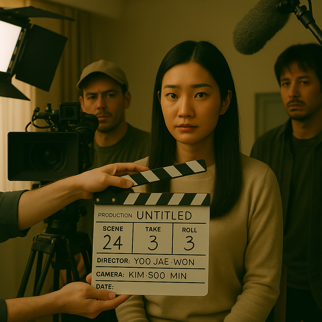 창작 각본으로 제작 중인 한국영화 촬영 현장
