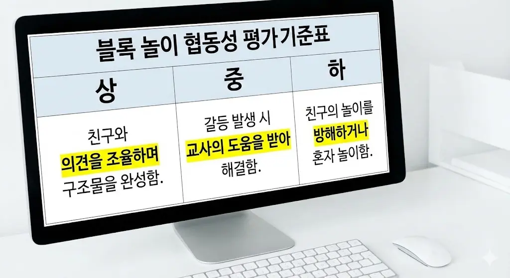 유아 발달평가 루브릭(평가기준표) 설계