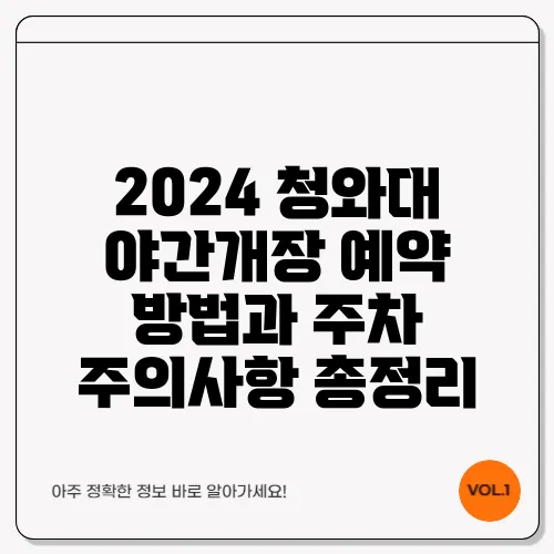 2024 청와대 야간개장 예약 방법과 주차 주의사항 총정리