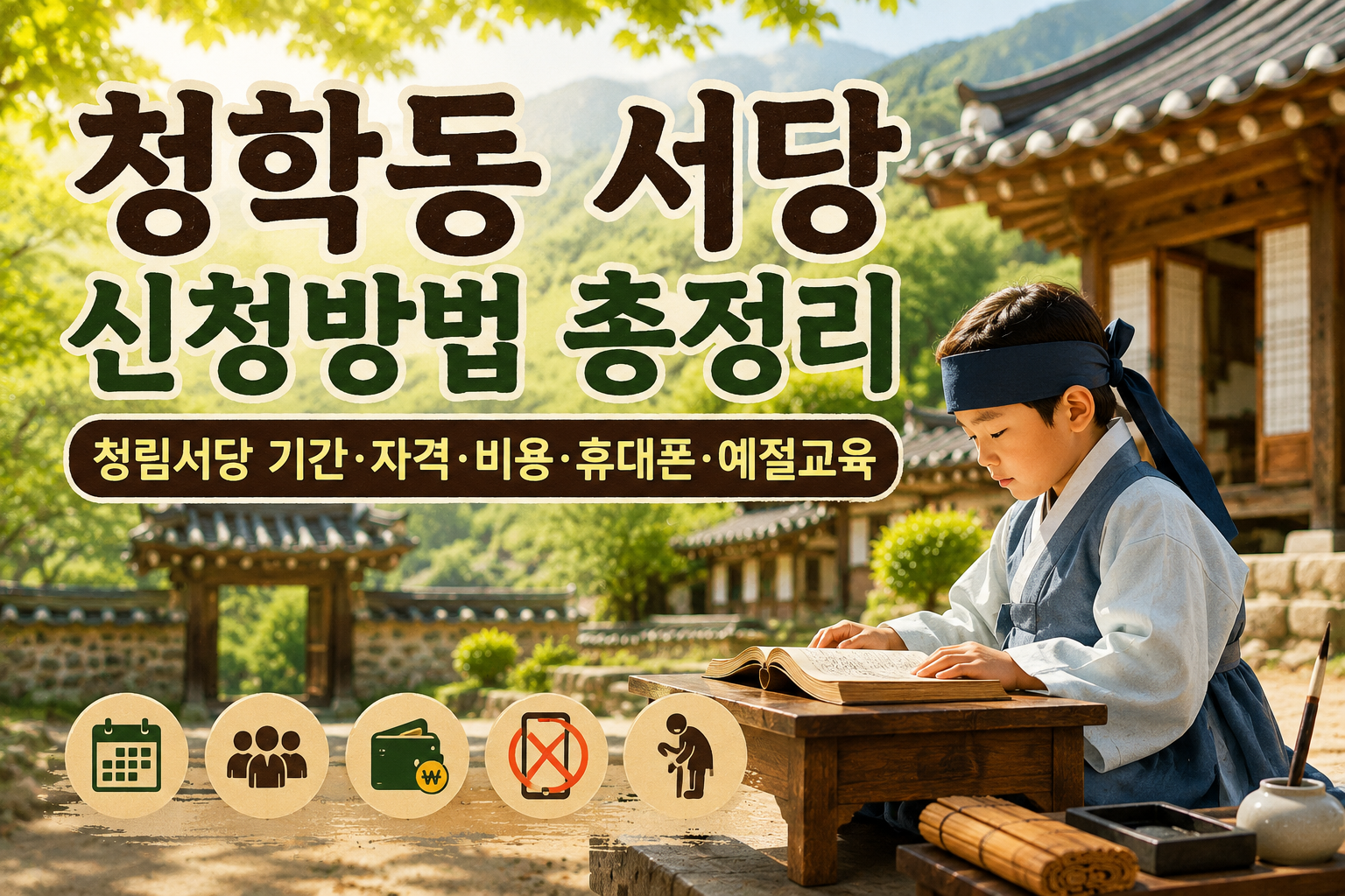 청학동 서당 신청방법 총정리|청림서당 기간·자격·비용·휴대폰·예절교육 관련 사진