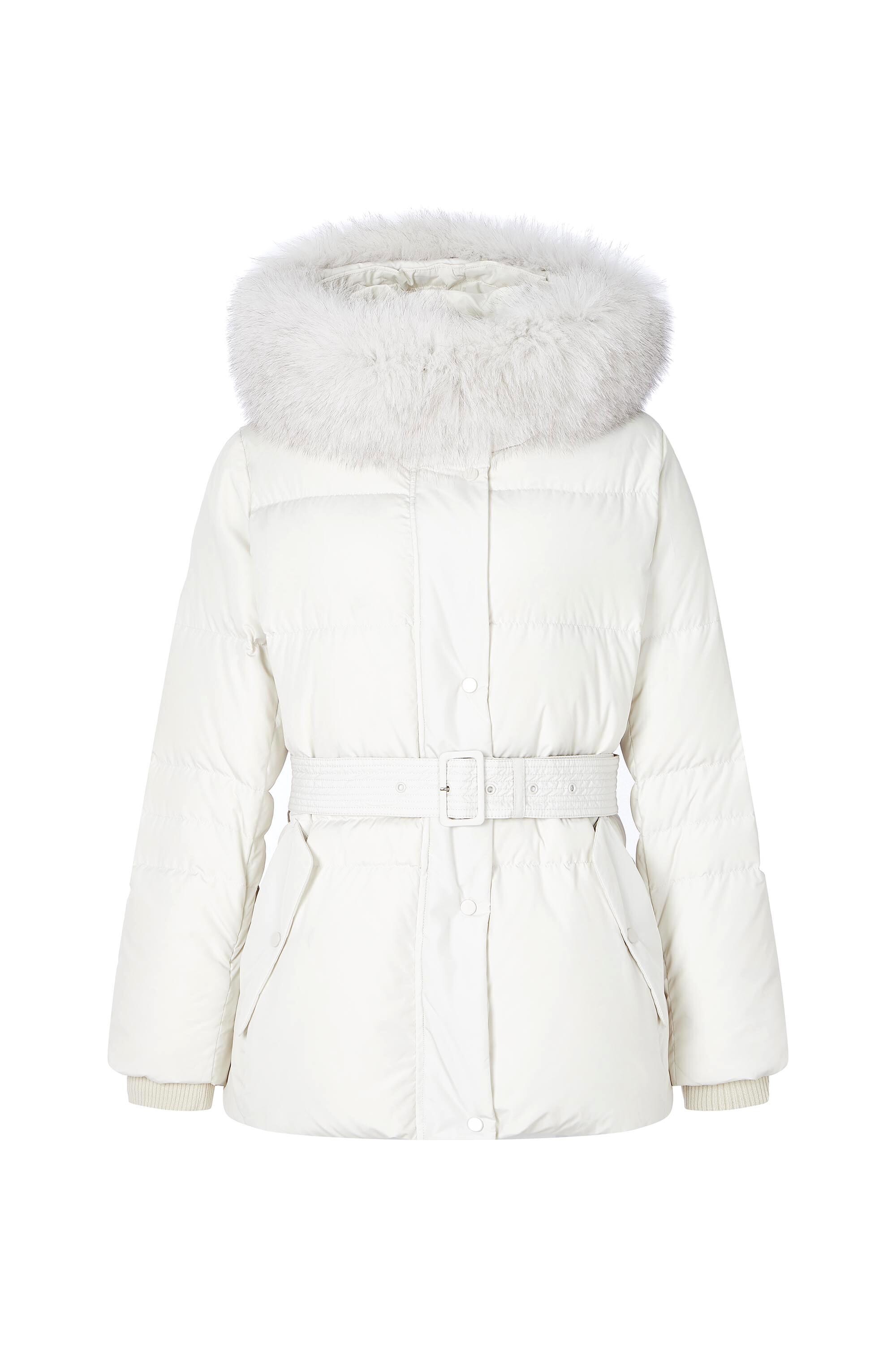 보브 퍼 트리밍 벨티드 숏 다운점퍼 7152417022