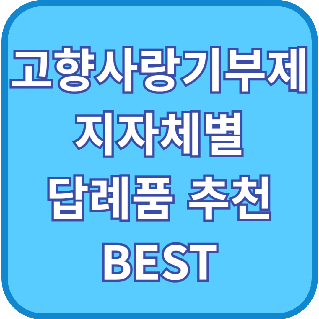 고향사랑기부제 지자체별 답례품 추천