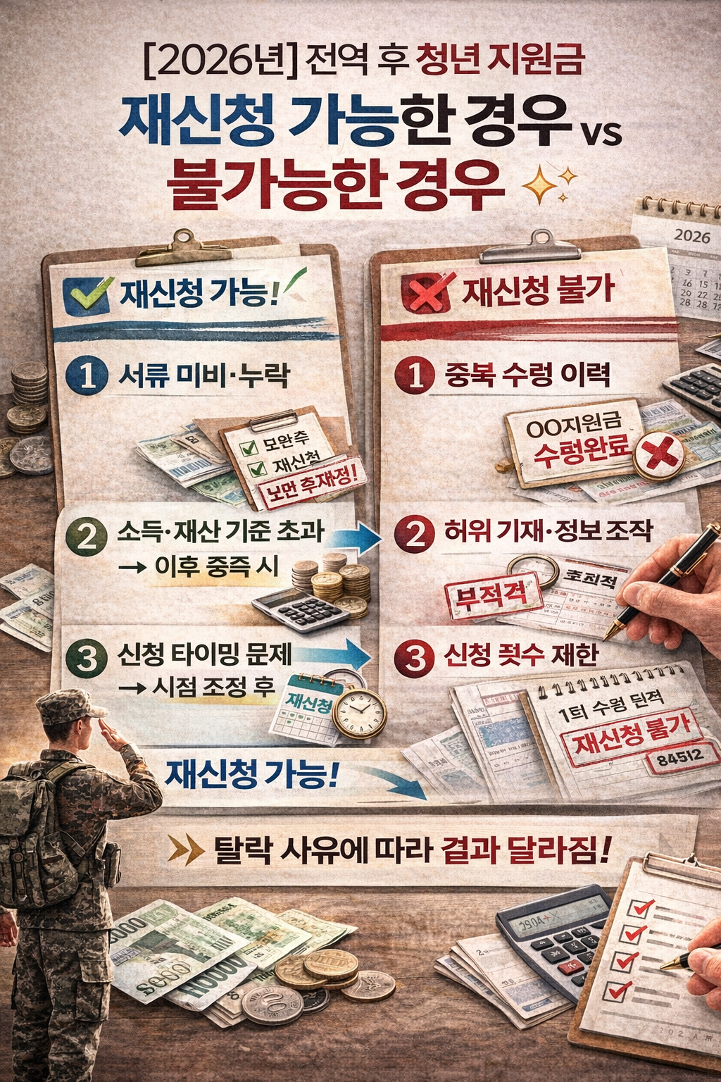 [2026년] 전역 후 청년 지원금 l 재신청 가능한 경우 vs 불가능한 경우