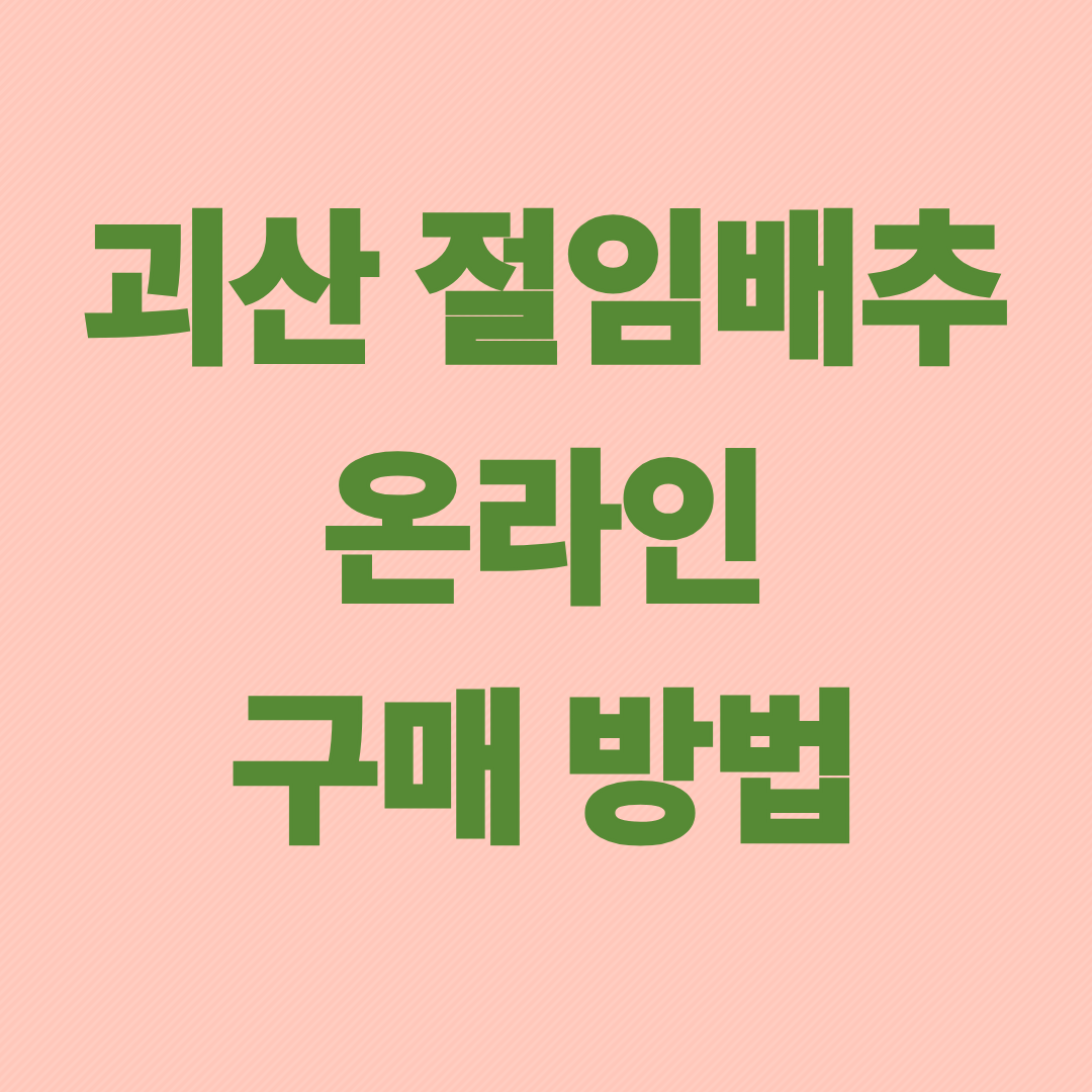 괴산절임배추 온라인 구매방법