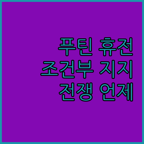 푸틴 휴전 조건부 지지! 3년 전쟁,