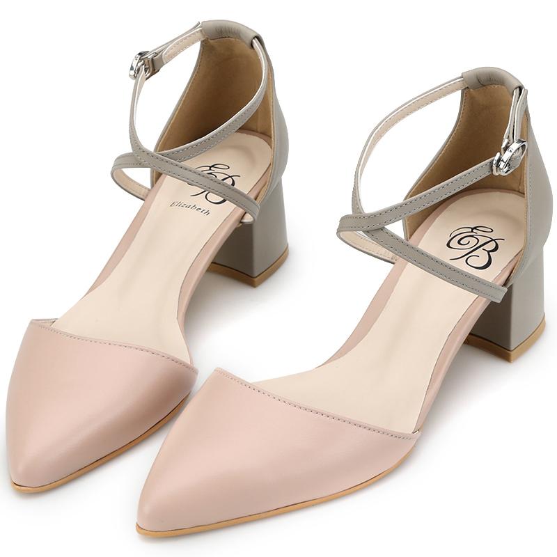엘리자벳 여성 스트랩힐 EL17057 핑크+그레이