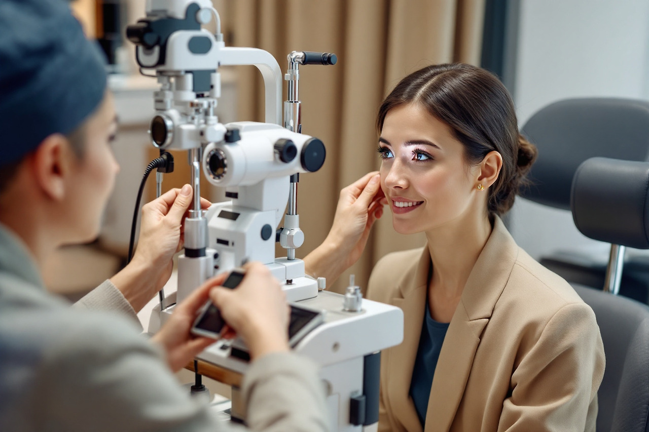 안과 검진을 받는 사람