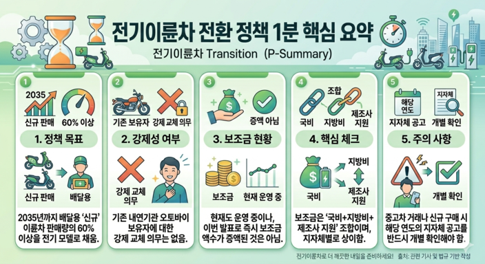 2035 전기이륜차 전환 정책 총정리
