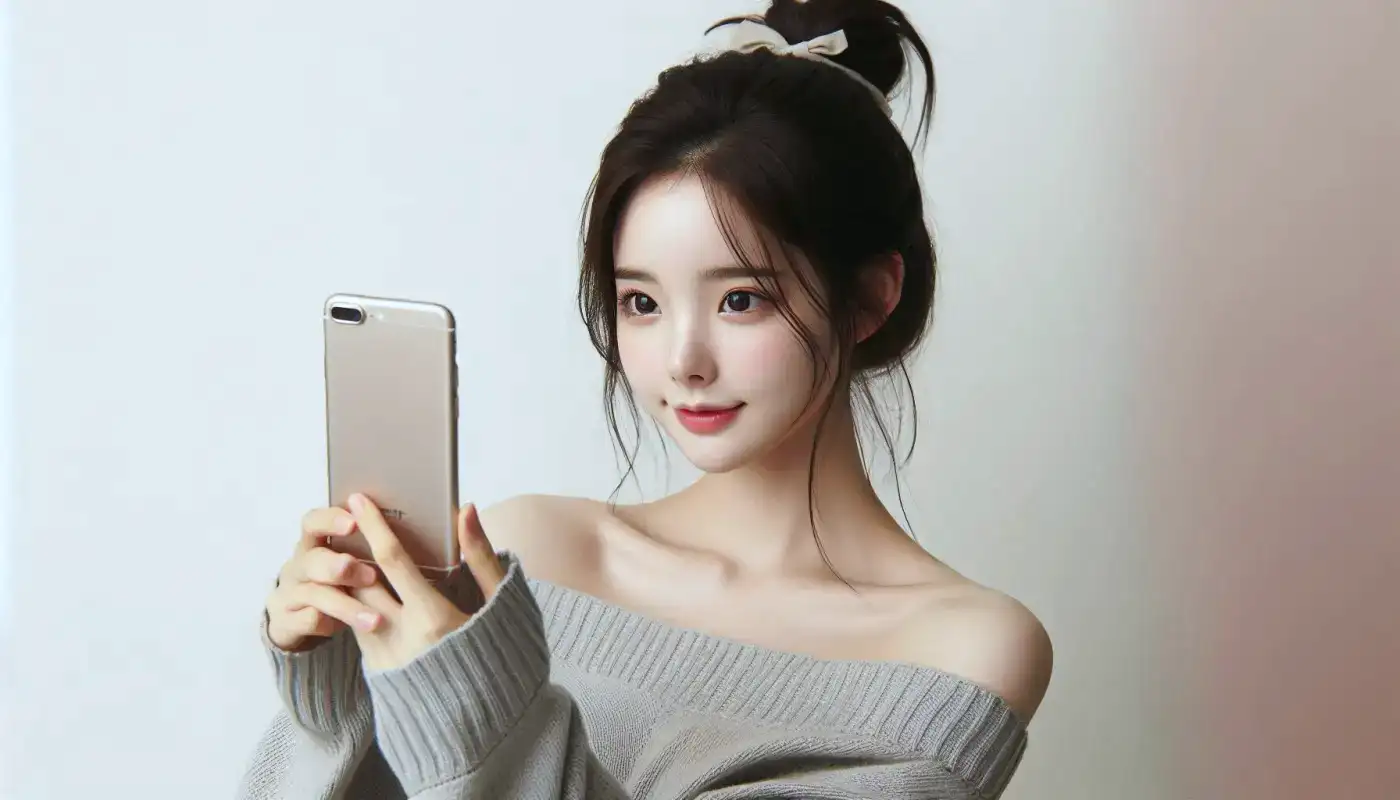 음식사진-보정법을-활용하는-여성의-모습