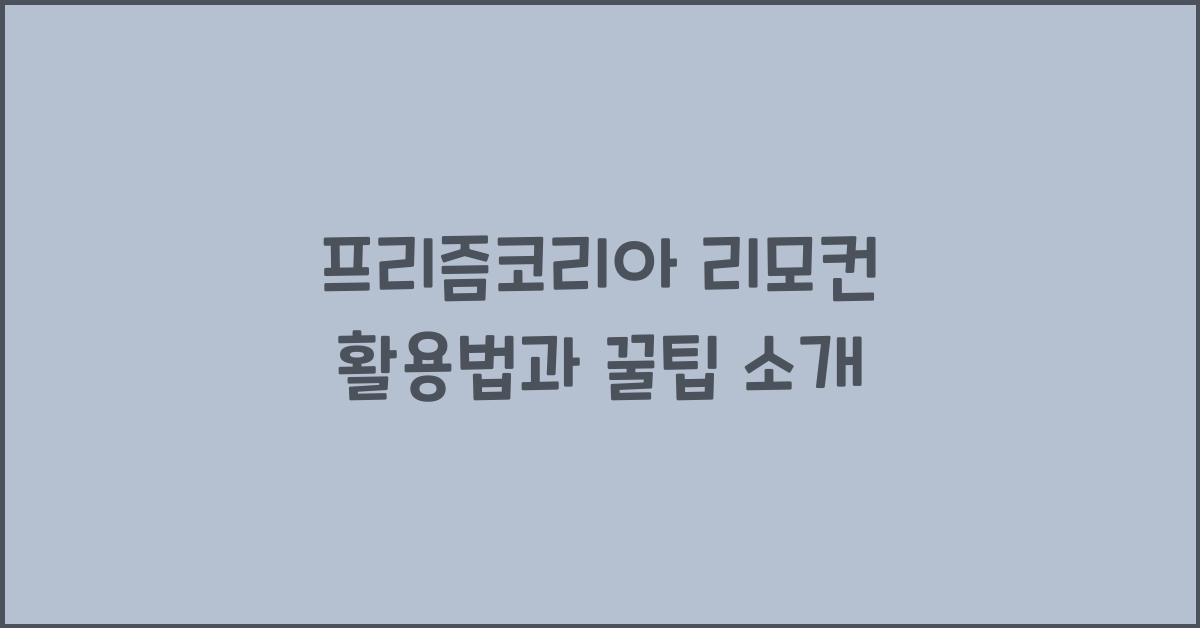프리즘코리아 리모컨