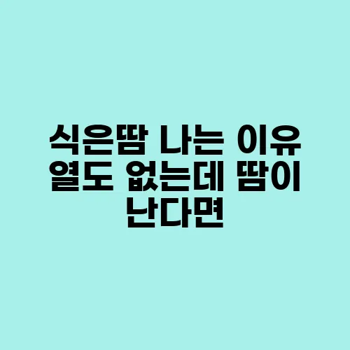 식은땀 나는 이유 열도 없는데 땀이 난다면
