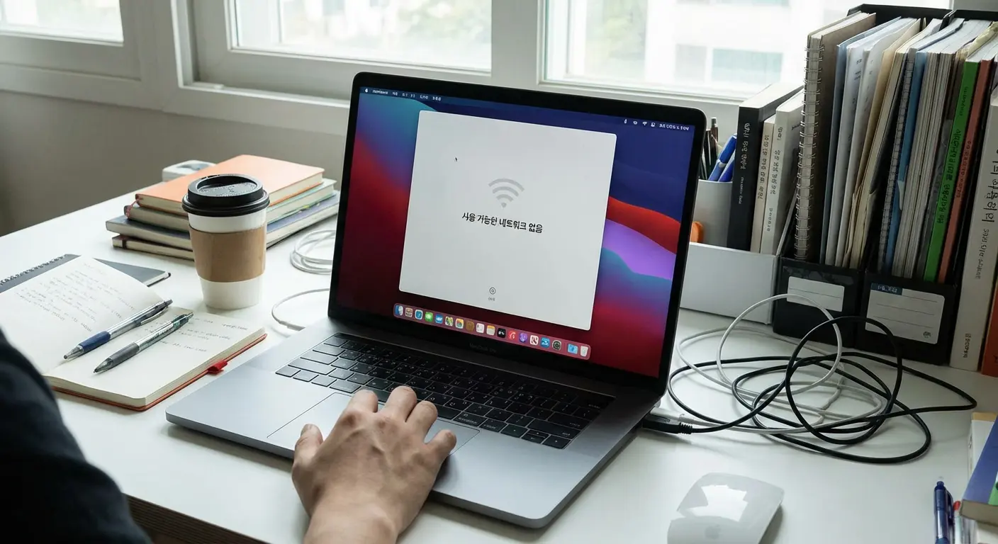 노트북 와이파이 목록이 보이지 않는 화면