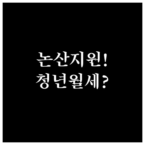 2026년 논산시 청년월세지원 자격 ..