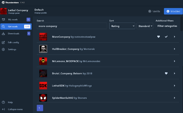 리썰 컴퍼니 모드 검색