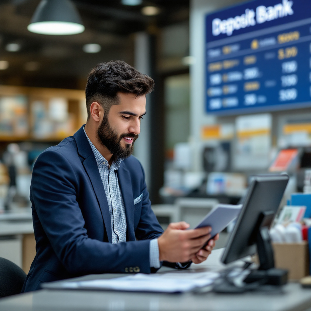 은행에서 상담받는 모습