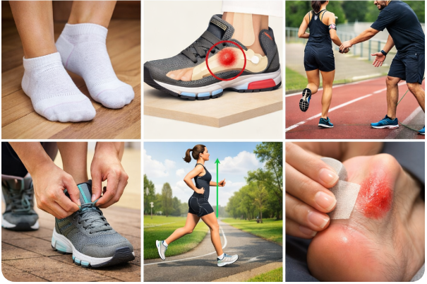 러닝 물집 예방법 (신발선택, 양말소재, 자세교정)
