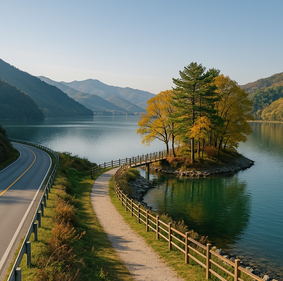 강이 보이는 드라이브 할수 있는 사진