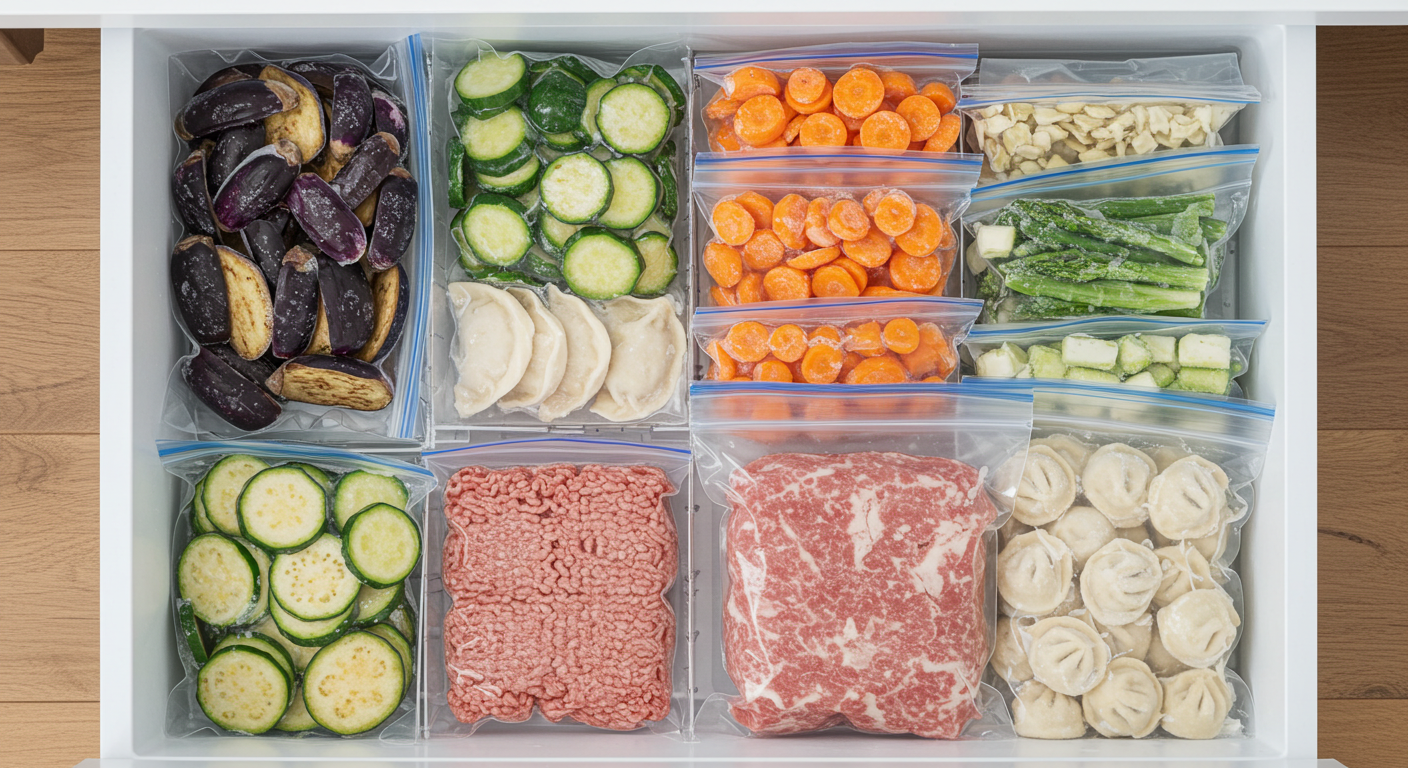 재고 파악한 냉장고 재료들