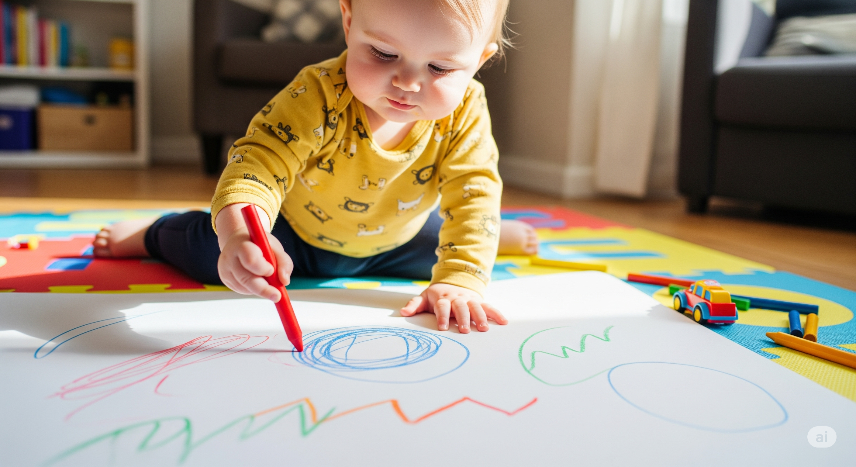 미술놀이 중인 유아 이미지