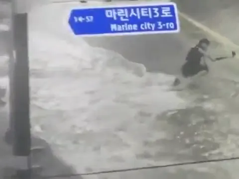 부산 마린시티 태풍 파도에 휩쓸린 유튜버