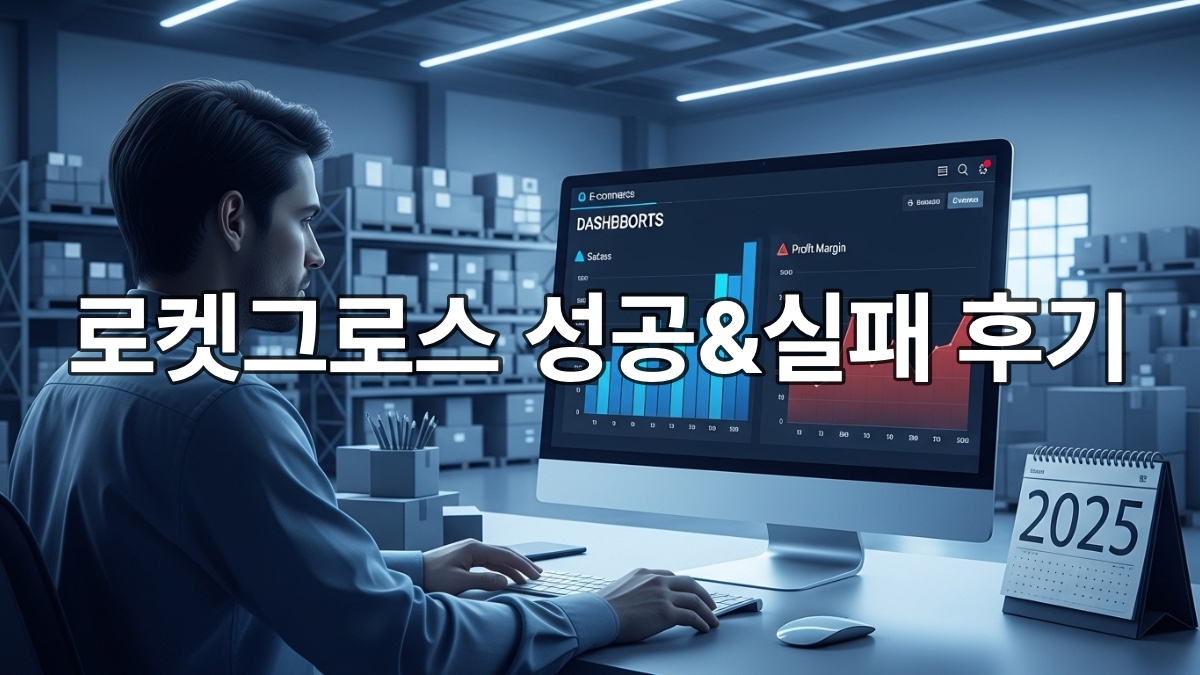 2025년 쿠팡 로켓그로스 셀러가 성공과 실패 데이터를 동시에 보며 고민하는 모습
