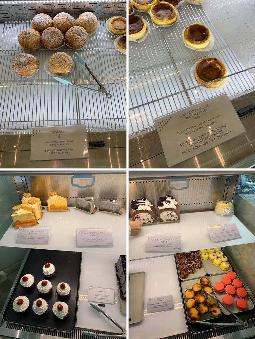 바스크 케이크 롤케이크 등등 가격 및 종류