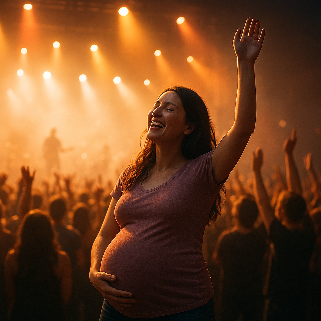 콘서트 즐기는 임산부 이미지