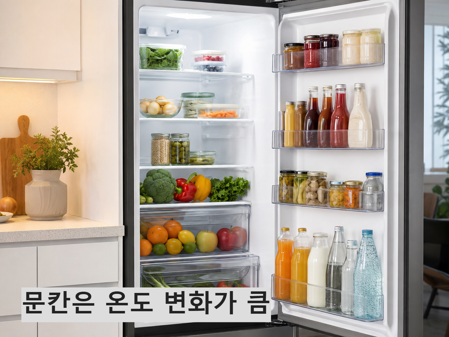 냉장고 문칸 보관 구조를 보여주는 이미지