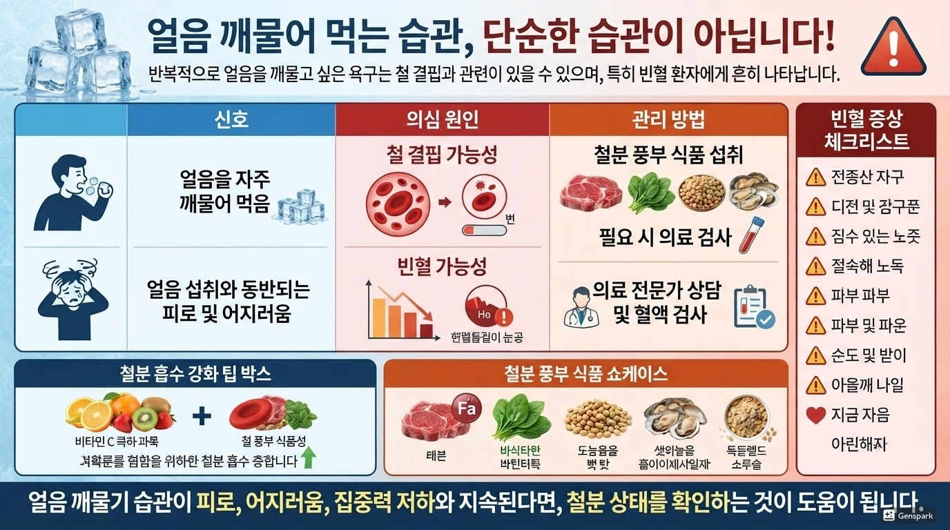 얼음을 씹고 싶다면 의심할 점